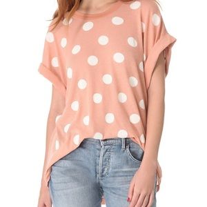 WILDFOX Polka Dot Pink Oversized Top